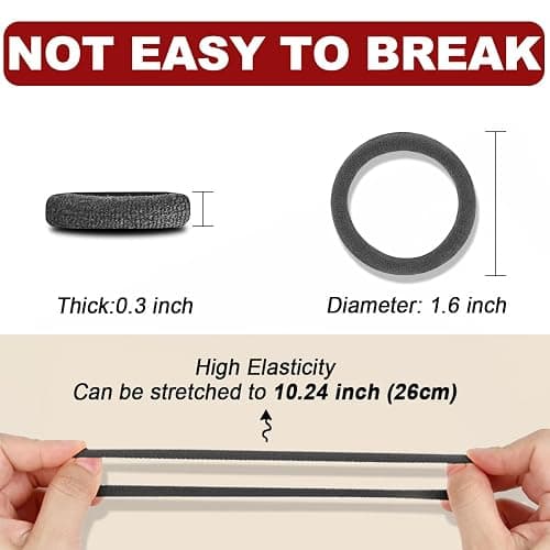 IKOCO 150PCS Hair Ties No Damage for Women, Ouchless Cotton Hair Ties for Thick Hair, Multicolor thumbnail 5