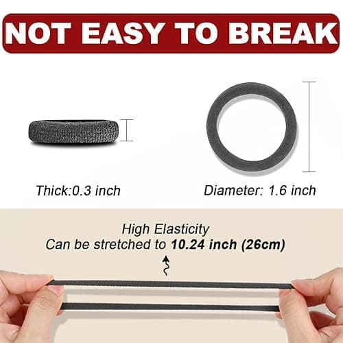 IKOCO 150PCS Hair Ties No Damage for Women, Ouchless Cotton Hair Ties for Thick Hair, Multicolor - Grey thumbnail 5