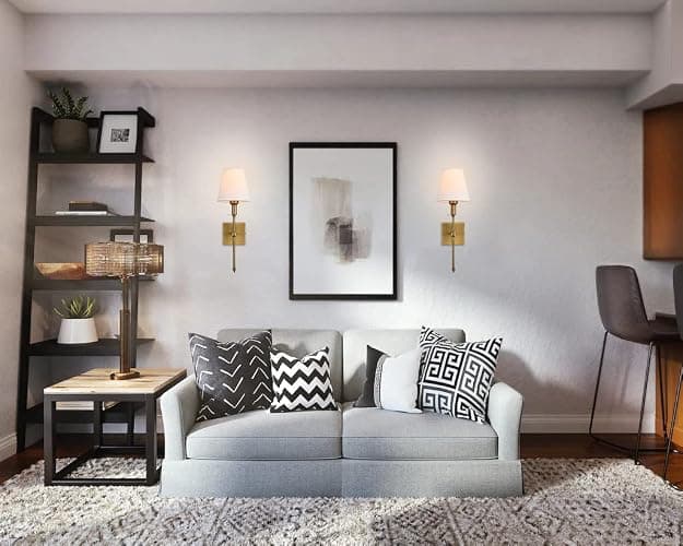Enyhom 2 Stücke E27 Wandleuchten Innen Vintage Flur Wandlampe Deko Gold Industrial Wandlampe mit Weißem Stoffschirm für Spiegel, Wohnzimmer, Schlafzimmer und Treppe (Ohne Glühbirne) thumbnail 8
