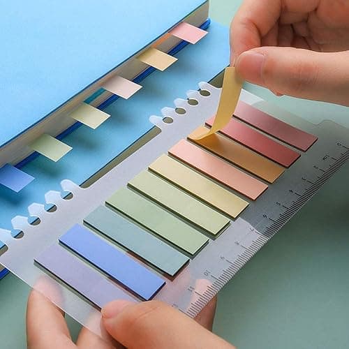 CICILIAYA 600 Stücke Datei Index Tabs Repositionierbare Tabs Klebrig Beschreibbare Flaggen zum Beschriften und Organisieren von Dokumenten, Papieren, Einreichung, Buch, Ordner Sticky Notes (Color-A) thumbnail 2