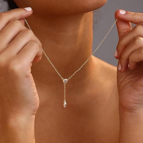 Fwlisesa Gold Necklace for Women, Dainty Gold Long Necklaces 14k Gold Plated Prom Lariat Necklace Cute Choker Necklaces for Women Trendy Stuff Fashion Costume Gold Accessories Christmas Jewelry Gifts thumbnail 5