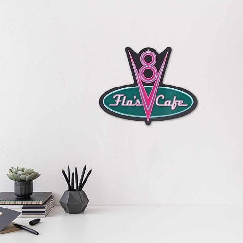 Disney Pixar Cars Flo's V8 Cafe Metal Wall Sign | Fun Cars Diner Decoration for Home thumbnail 2