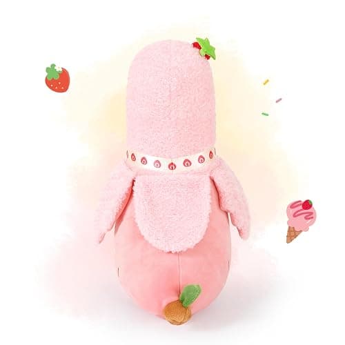 PEACH CAT Strawberry Cake Banana Duck Plush Pillow with Cream Candy Body Stuffed Animals Cute Dessert Plushies Toy Gifts for Kids Pink 12" thumbnail 5