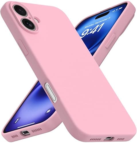 iYavvort Compatible with iPhone 16 Case, Liquid Silicone Upgrade [Camera Protection] [Soft Anti-Scratch Microfiber Lining] Shockproof Phone Case (Pink) - Image 1