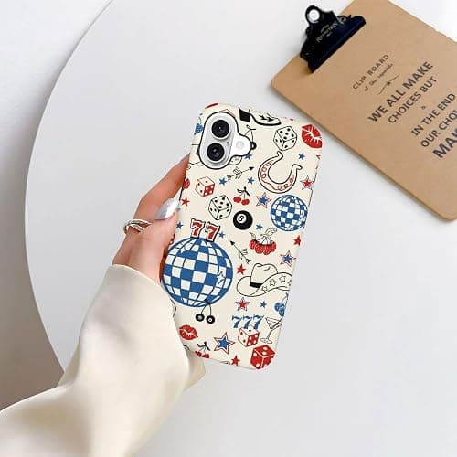 Case Compatible with iPhone 16,Hybrid 2-Layer Hard Shell,Shockproof Soft for Girl Women,Classic Western Cowboy Boots Retro thumbnail 5