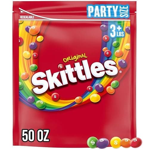 SKITTLES Original Summer Chewy Candy, Party Size, 50 Oz Resealable Bulk Candy Bag - Image 1