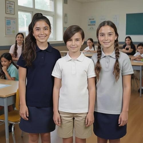 INGEAR Girls Short Sleeve Polo Shirt 2-Pack - School Uniform, Casual Wear, Moisture-Wicking, Breathable, Sizes 4-16 thumbnail 7