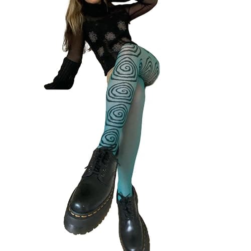 Women Sheer Tights Control Top Pantyhose Y2k Tie Dye Mesh Tights Fishnet Sockings Leggings - Image 1