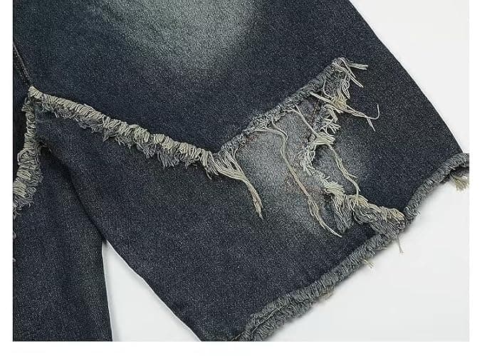 POHADON Y2K Blue Denim Shorts Summer Casual Loose Straight Leg Unisex Baggy Jeans Shorts Jorts Grunge Harajuku Streetwear thumbnail 6