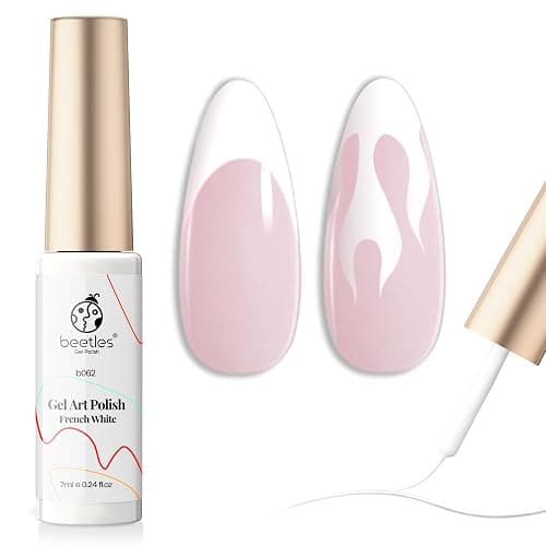beetles Gel Polish Swirl Nail Art White Gel Liner Nail Polish 1 pcs 7ml Classic White Color Nails Art Paint for Thin French Tip Line Soak off Uv Lamp Manicure Salon - Image 1
