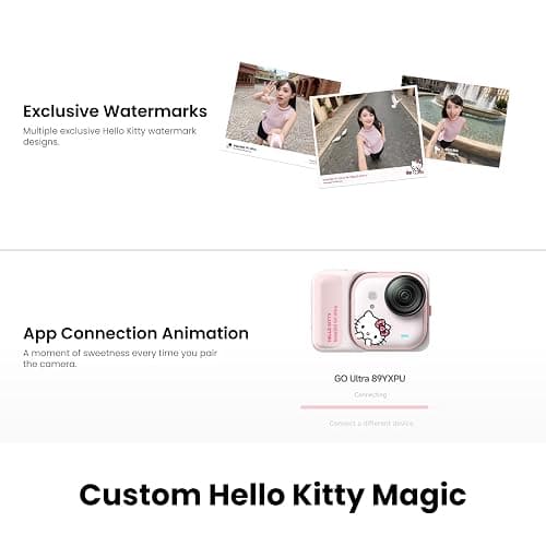 Insta360 GO Ultra × Hello Kitty Edition - Small 4K Vlogging Camera, 53g Ultralight Hands-Free POV Cam, 1/1.28"" Sensor, 200 Min Battery Life, Magnetic Wearable Action Camera for Creative Flexibility thumbnail 3