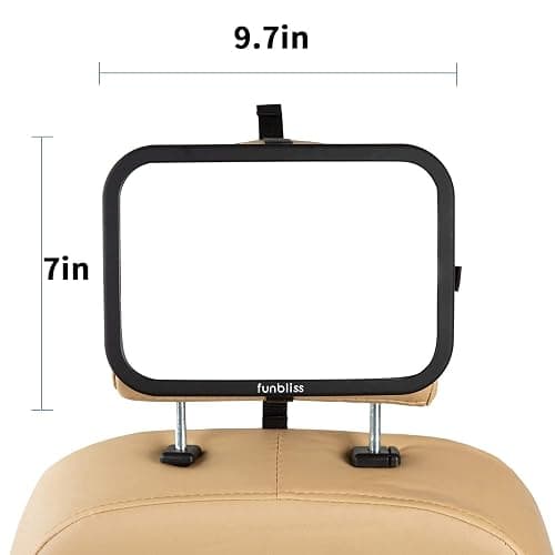 Funbliss Rear Facing Car Seat Mirrors - Shake-proof & Shatterproof Baby Car Mirror for Backseat - Clear Wide View, Easy Install, 2 Pack for Multiple Kids thumbnail 8