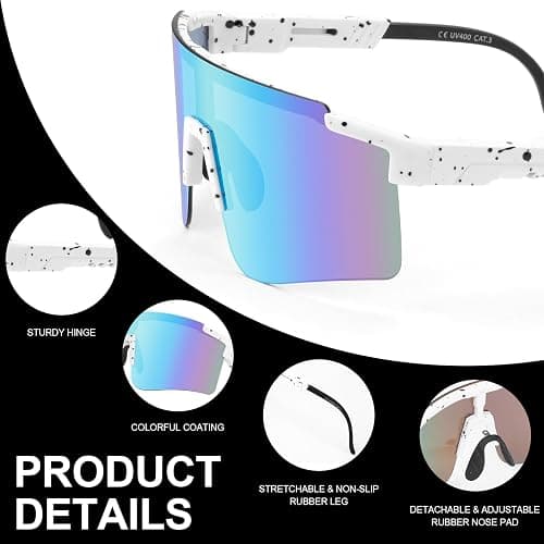 ROIBEAO Professional Cycling Glasses for Men Women, Sports Sunglasses UV Protection for Baseball Cycling Running Driving Glof thumbnail 5