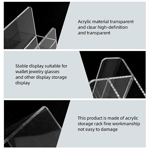 WEIHAOSKY Acrylic Wallet Display Stand Purse Handbag Organizer, Clear Jewelry Riser Display Stand Purse Display Rack, Acrylic Display Shelf for Cosmetic Perfume Jewelry Sunglasses Handbag (4 Tier) thumbnail 4