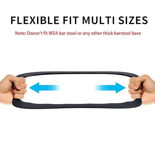 4 Pack Bar Stools Leg Protectors Ring, Non Slip Silicone Chair Leg Floor Protector, Pads Bottom Protect Wooden Floor No Scratches No Noise Anti-Slip, Stretchable Fits 16.5" to 18.5" Chair Base, Black thumbnail 6