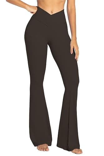 Sunzel Womens Flare Leggings No Front Seam Flare Yoga Pants with Tummy Control Crossover High Waist - 28" / 30" / 32" / 34" thumbnail 2