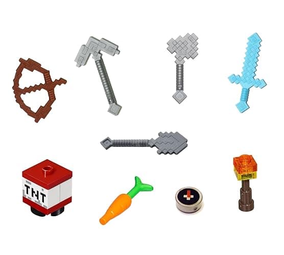 LEGO Minecraft Minifigure Accessory and Weapon Pack (for Steve Alex),16 pcs - Image 1