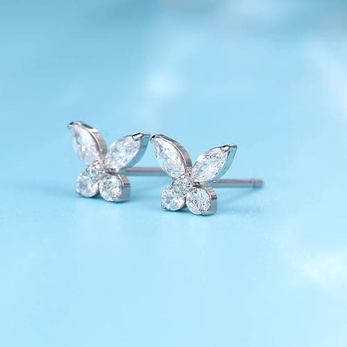 Limerencia F136 Pure Titanium Hypoallergenic Earrings Dainty Butterfly CZ Cluster Minimalist | G23 Implant Grade Piercing Fashion Jewelry For Sensitive Ears thumbnail 7