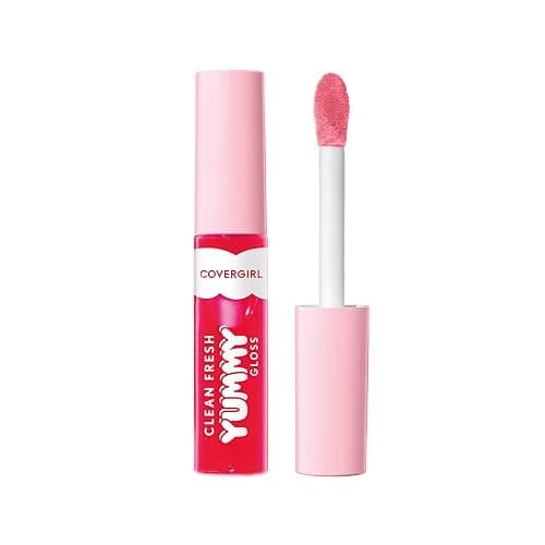 COVERGIRL Clean Fresh Yummy Lip Gloss, Sheer, Natural Scents, Vegan Formula - My Strawbooty - Image 1