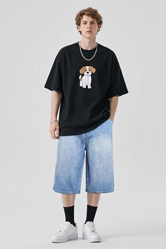 TANDAGI Men Baggy Jorts Y2k Streetwear Loose Fit Hip Hop Skateboard Denim Shorts thumbnail 4