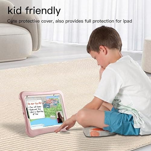 LeiJue Kids Case for iPad Mini 7 (A17 Pro) 2024 /iPad Mini6 2021, Light Weight Heavy Duty/Shockproof/Drop Proof with Handle/Kickstand, Child Friendly Cover for iPad Mini 7th/6th Gen 8.3inch (Pink) thumbnail 5