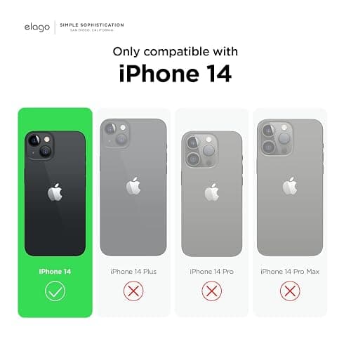 elago Compatible with iPhone 14 Case, Liquid Silicone Case, Full Body Protective Cover, Shockproof, Slim Design, Anti-Scratch Soft Microfiber Lining, 6.1 inch (Purple) thumbnail 2
