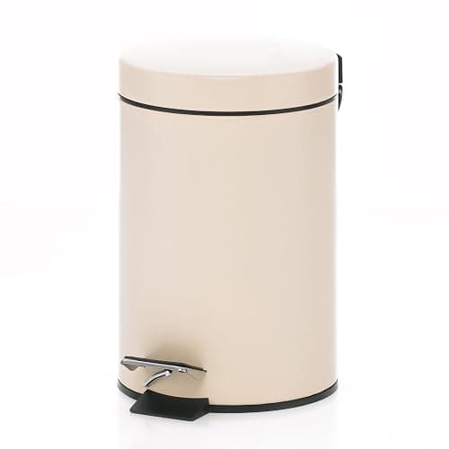 kela Kosmetikeimer 3L MONACO, Metall Tretmülleimer Badzimmer, WC, Küche, Badmülleimer mit herausnehmbarem Einsatz, beige matt - Image 1