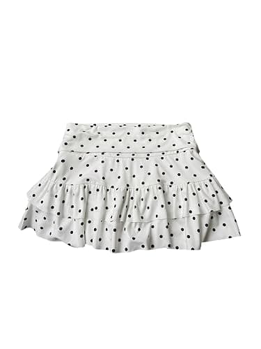 Milumia Women's Polka Dots Tiered Layered Mini Skirt Low Waist Short Ruffle Skirts - Image 1