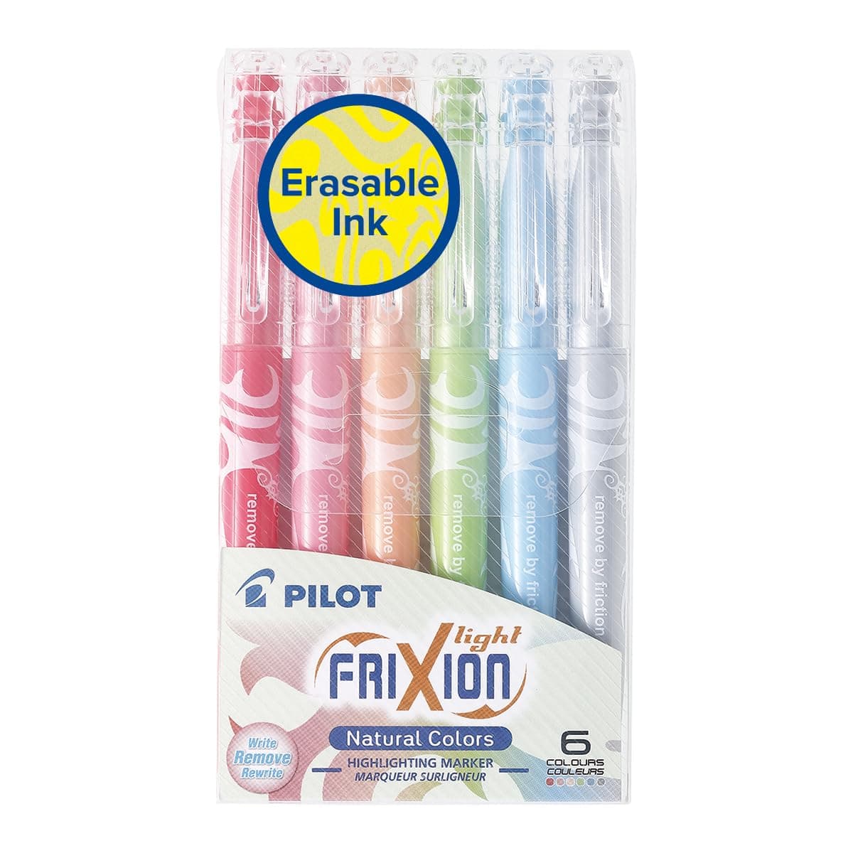 Pilot FriXion Erasable Highlighters Light Natural Assorted 6 Pack - Image 1