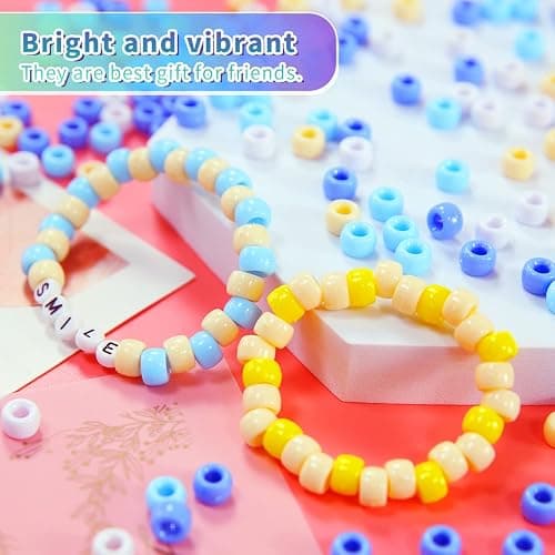 Iooleem Pony Beads(2000pcs Candy Macaroon Pony Beads),Beads for Bracelets Making, Beads for Crafts, Beading Supplies, Friendship Bracelets Making. thumbnail 6