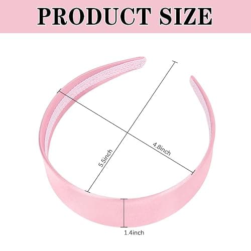 Casoty Pink Padded Headbands for Women Thin Satin Headband for Girls Head Bands for Women's Hair No Slip Hair Accessories for Women Girls thumbnail 2