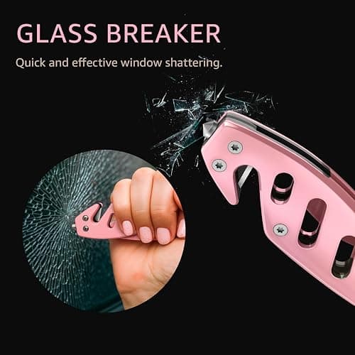 Pink Pocket Knife for Women - Legal Small Knife - 2.68 Inch Serrated Blade - Womens Knife for Self Defense - Cute Girl Survival Tool Pocket & Folding Knives - Mothers Day Gift Idea - 6655 P thumbnail 3