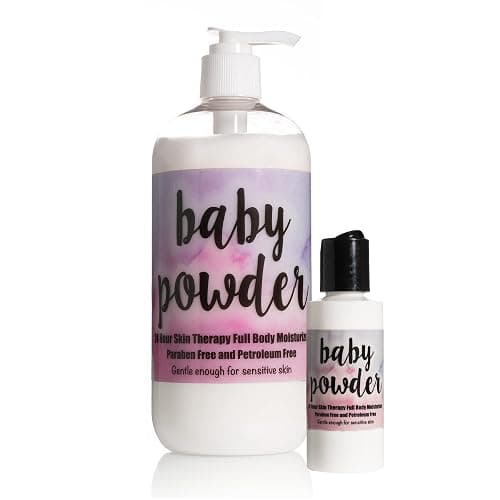 The Lotion Company 24 Hour Skin Therapy Lotion, Baby Powder Fragrance, Full Body Moisturizer, w/ Aloe Vera, Paraben Free, Made in USA, 16 oz bottle + 2 oz travel size - Image 1