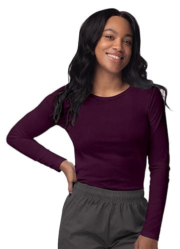 SIVVAN Scrubs for Women - Long Sleeve Comfort Underscrub Tee - X-Small Hunter Green - Image 1
