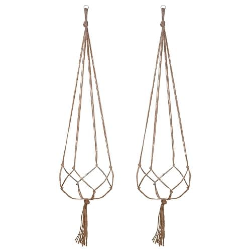 EBOOT 2 Pack 48 Inch Large Macrame Plant Hanger Rope to Hang Flower Pot Plant Holder for Indoor Outdoor Decorations, 4 Legs (Linen Color) - Image 1