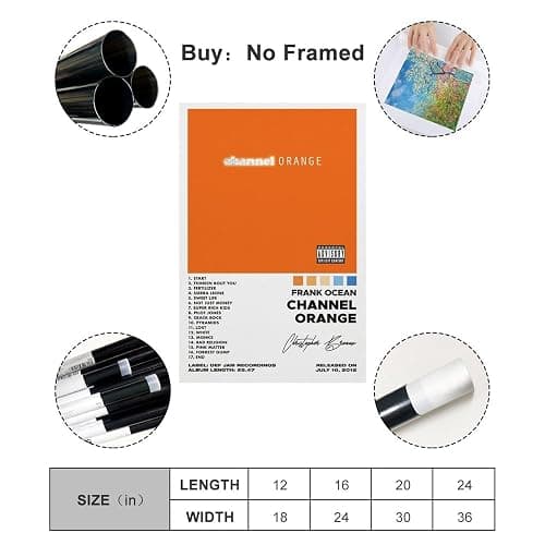 KJV Frank Ocean Channel Orange Poster Album Cover Poster Poster Art Decor Painting Aesthetic Wall Art Canvas for Bedroom Decor 16x24inch(40x60cm) Unframe-style thumbnail 2