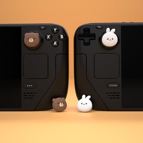 PlayVital Thumb Grip Caps for Steam Deck LCD, Silicone Thumbsticks Grips Joystick Caps for Steam Deck OLED - Chubby Bear & Smiley Bunny thumbnail 7