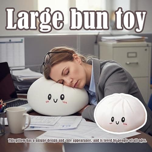 Giant Dumpling Squishy, 10in Mystery Dumpling Squishy Large Toy, Jumbo Dumpling Stress Ball, Soft Squeeze Decompression Dough for Adults (1 PC) thumbnail 5