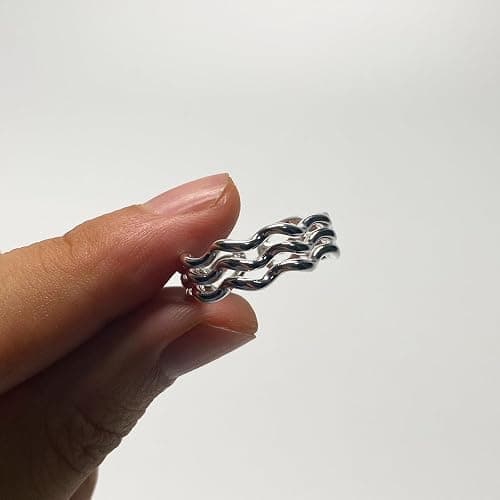 CH.yishi Handmade 925 Sterling Silver Ring Adjustable Stacking Ring Vintage Statement Ring Personalized Jewelry for Women & Men thumbnail 5