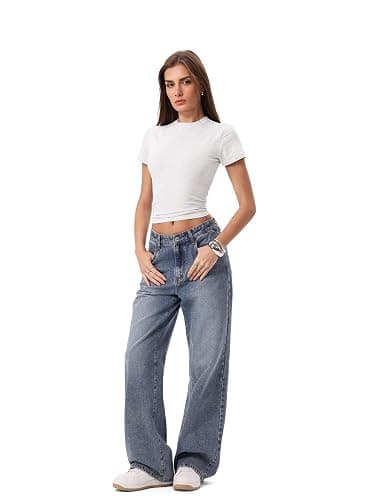 Danysu Nude Built in Bra Cotton Jersey T Shirt No See Through Stretchy Lightweight Fitted Everyday Basic Tops Gym Workout Tee thumbnail 7