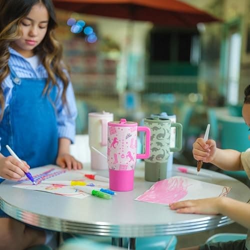 HydroJug Kids - 20 oz Insulated Kids Water Bottle with Flip Straw & Handle | Leak-Proof & Durable | Perfect for School, Sports, Lunch, Travel & Camp, Daisy Checkers thumbnail 6