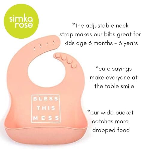Simka Rose Silicone Bibs for Babies & Toddlers Soft Silicone Baby Bib for Girls&Boys Adjustable Silicone Baby Bibs with Pouch thumbnail 7
