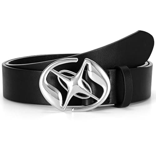 BELTROAD Rhinestone Belt for Men Women, Western Cowboy Cowgirl Belts Bling Leather Belt With Cross and Diamond for Jeans - 03-black - S for Waist 24"-34" - Image 1