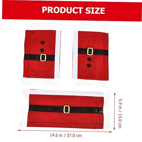 Angoily 3Pcs Christmas Refrigerator Door Handle Covers Festive Kitchen Appliance Decor Soft Brushed Cloth for Fridge Microwave More Keeps Handles Clean from Stains Fingerprints thumbnail 2