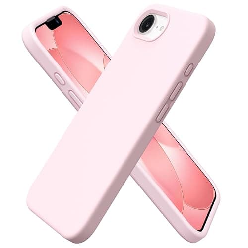 ORNARTO Compatible with iPhone 17e Case and for iPhone 16e Case 6.1", Liquid Silicone 3 Layers Full Covered Soft Gel Rubber Shockproof Cover, Protective Phone Cases for 16e & 17e-Chalk Pink - Image 1