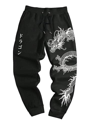COZYEASE Men's Plaid Letter Print Sweatpants Drawstring Waist Tie Front Jogger Pants with Pocket - Image 1