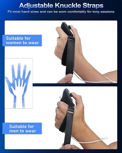 AMZDM Controller Grip for Meta Quest 3S Oculus Quest 3 VR Accessories Grips Cover for VR Touch Controllers Straps Silicone Covers Protector with Non-Slip Thumbstick Covers 1Pair Black thumbnail 5