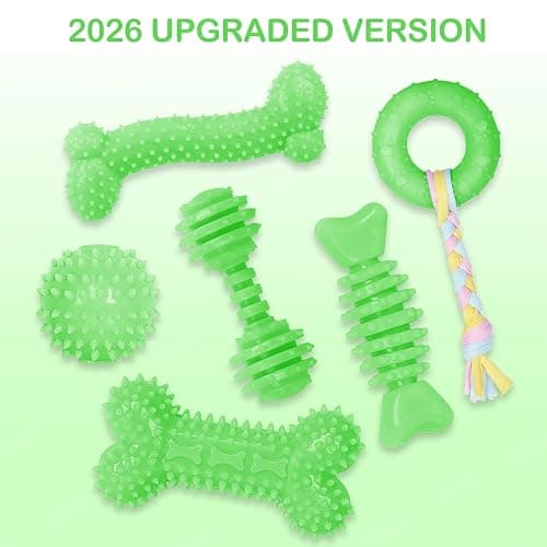 CGBD Puppy Toys, 6 Pack Dog Chew Toys for Puppy, Cute Green Small Dog Toys Teething Toys for Puppies, Soft Durable Interactive Chew Toy for Small Dogs thumbnail 6
