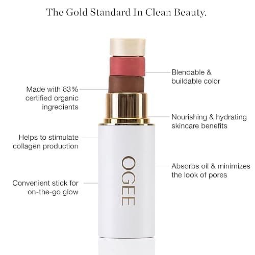 Ogee Sculpted Face Stick (COPPER - RADIANT COCOA) Certified Organic Bronzer Stick & Contour Makeup - Multi-Use Bronzer Stick for Face thumbnail 4