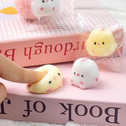 4pcs Mini Taba Squishies Squichy Chick Toy Party Favors for Kids, Squishy Fidget Toys Small Chick White/Yellow Squeeze Toy for Stress Relief Suitable for Adults thumbnail 4